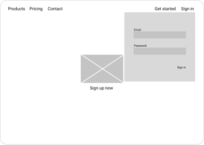 sign in wireframe