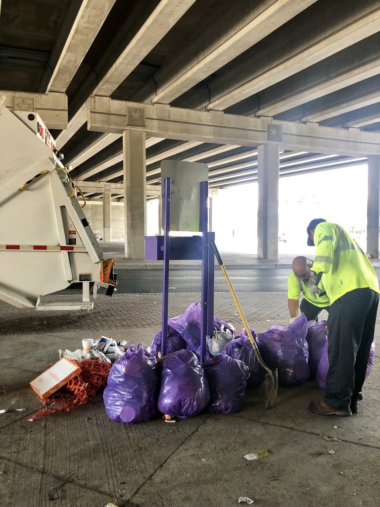 violet bag pickup