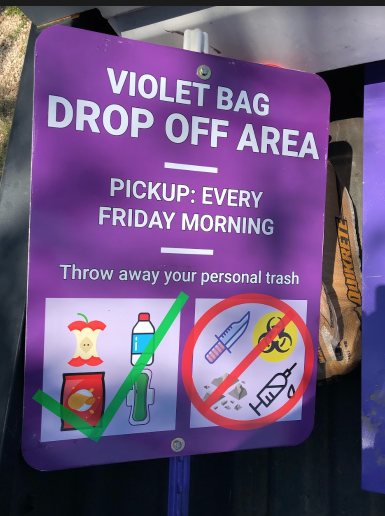 violet bag sign